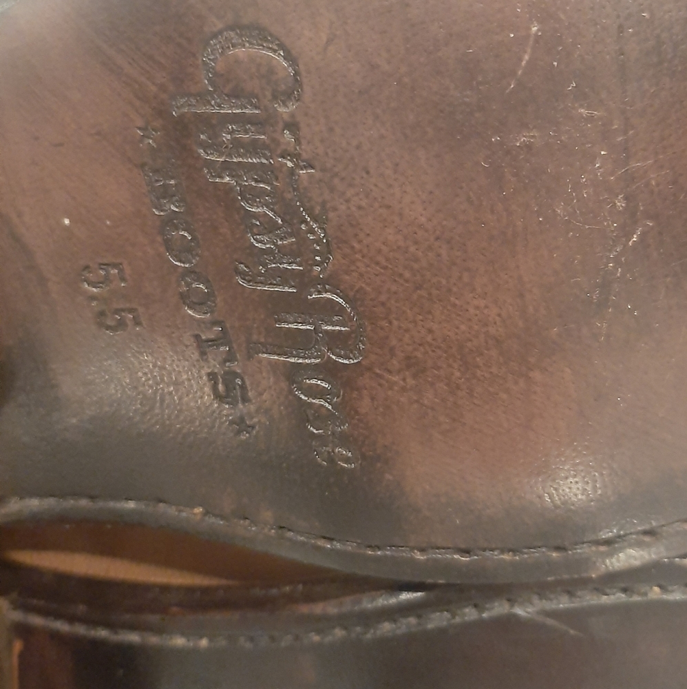 nwot GYPSY ROSE tan and dark brown leather Studded Cowboy boots SIZE 5.5M - Picture 12 of 12